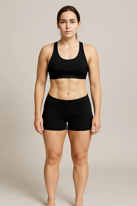 Woman at about 22 percent body fat