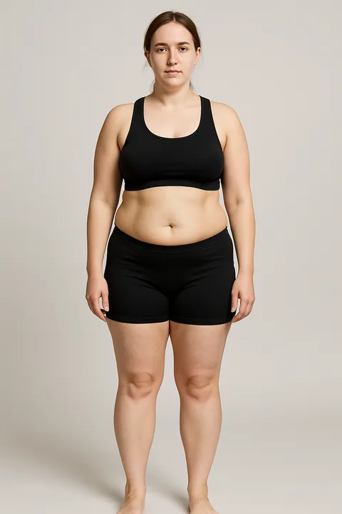 Woman at about 28 percent body fat