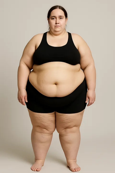 Woman at about 50 percent body fat