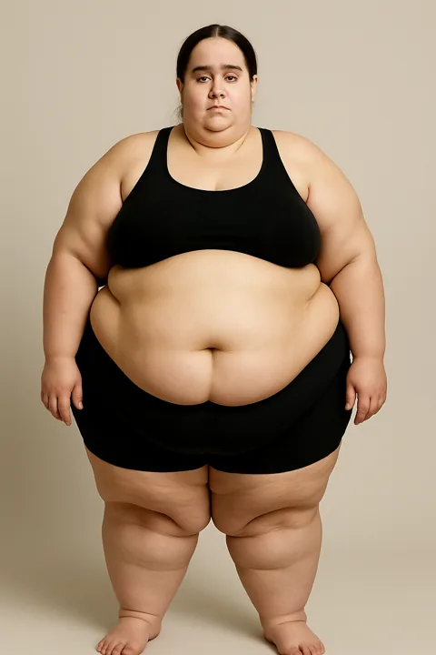 Woman at about 60 percent body fat