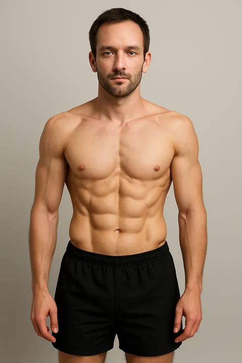 Man at about 8 percent body fat