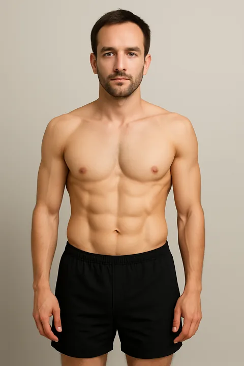 Man at about 12 percent body fat