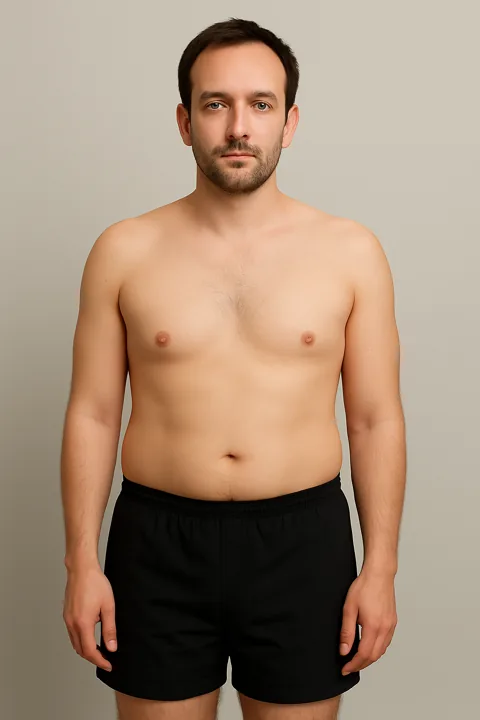 Man at about 18 percent body fat