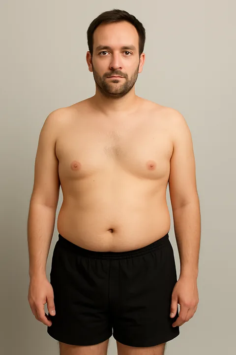 Man at about 25 percent body fat