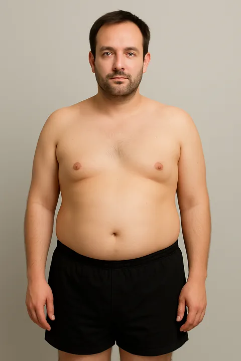 Man at about 32 percent body fat