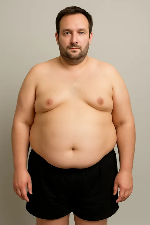 Man at about 40 percent body fat