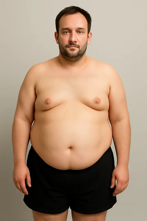 Man at about 50 percent body fat